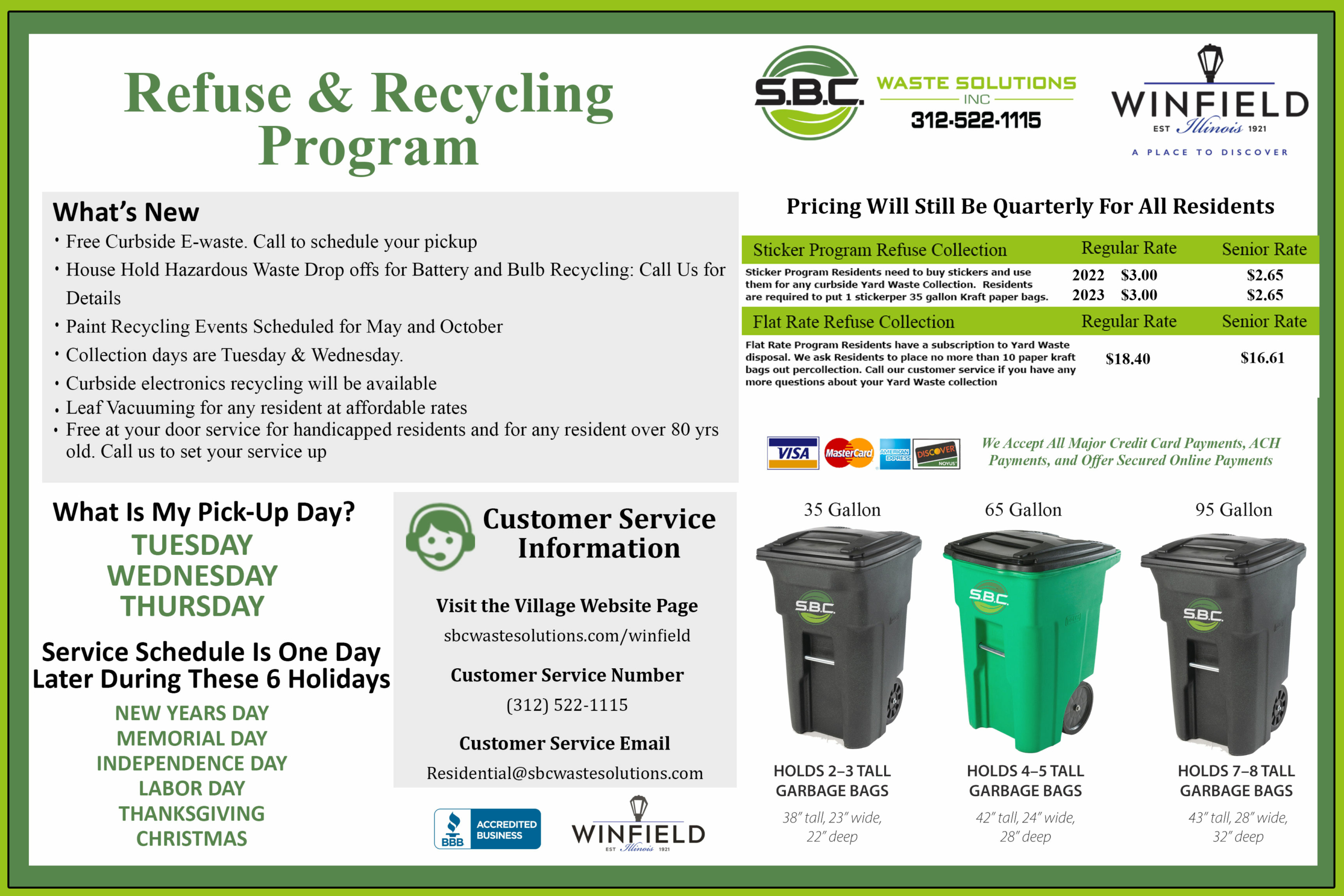 sbc waste solutions Winfield information list