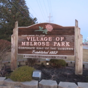 An image of the welcome to Melrose Park sign