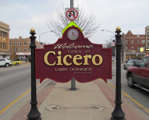 Image of the sign going into Cicero Il