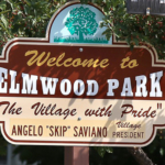 The welcome sign to Elmwood Park