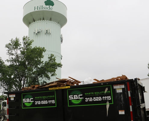 30-Yard Dumpster at a Hillside business